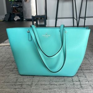 Tiffany blue, medium sized Kate Spade tote bag.